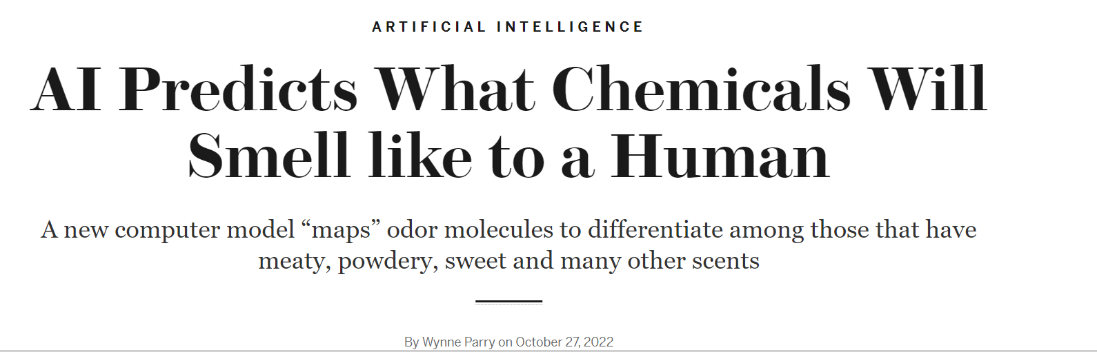 人工智能預(yù)測人類聞到的化學物質(zhì)是什么氣味